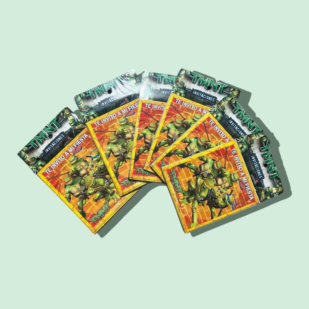 2007  Set Of 6 New In Package Teenage Mutant Ninja Turtle Party Spanish Invites
